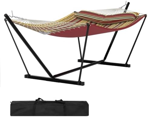 Hammock With Stand - أرجوحة خارجية لشخصين مع حامل، بخطوط
