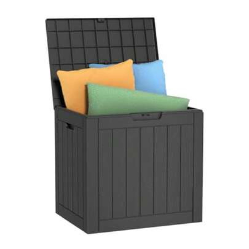 Outdoor Furniture Black - صندوق تخزين خارجي سعة 30 جالون
