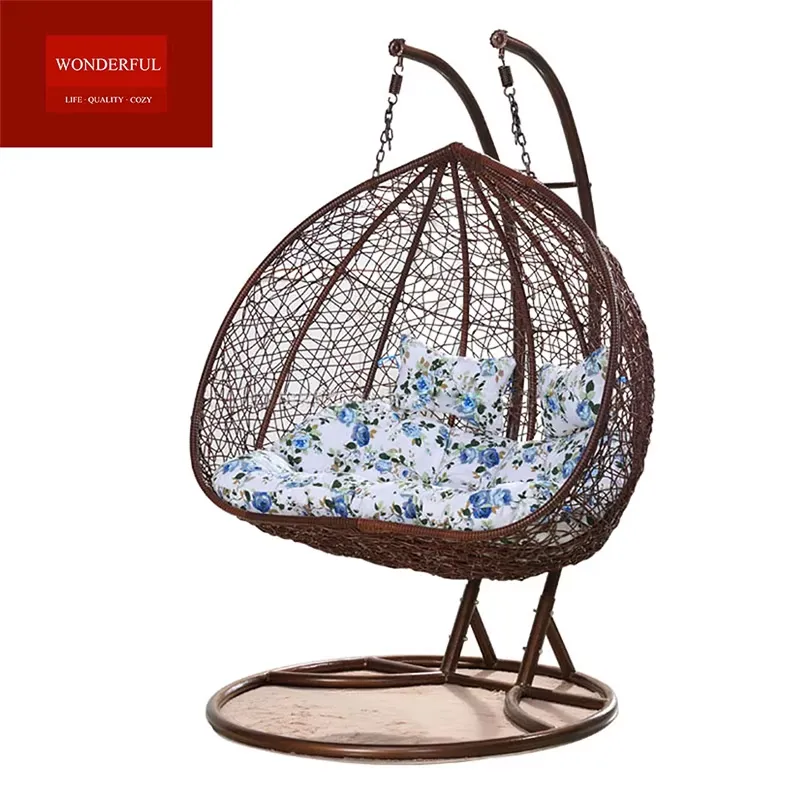 Hanging Egg Chair - كرسي معلق مزدوج المقعد من الروطان