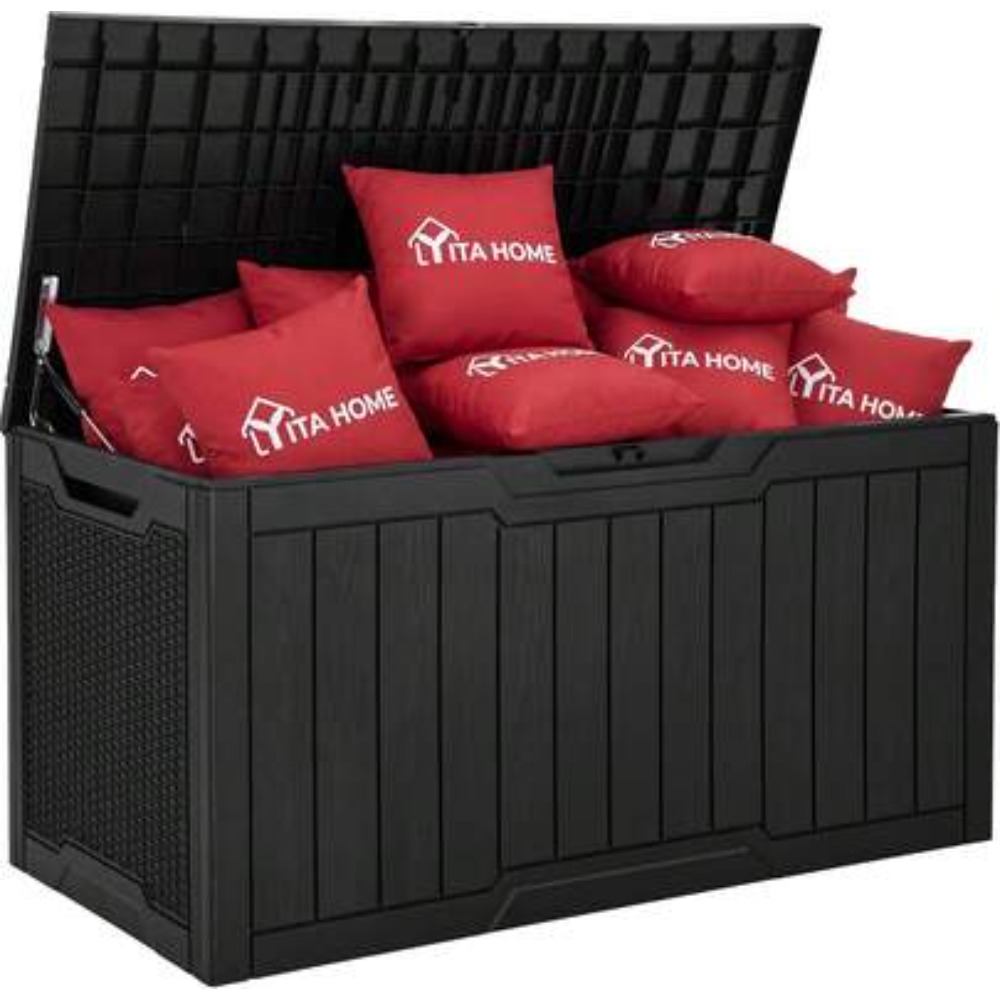 Outdoor Furniture Black - صندوق تخزين خارجي كبير بسعة 100