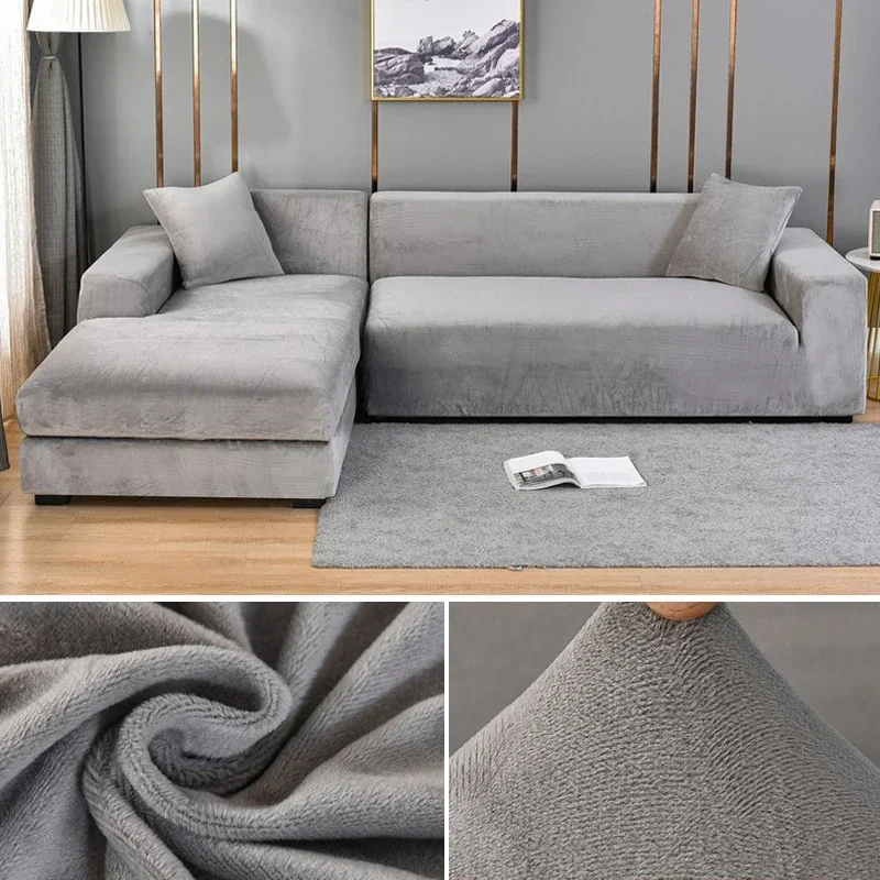 Outdoor Furniture L Shape - غطاء أريكة قطيفة سميكة مرنة 1/2/3/4