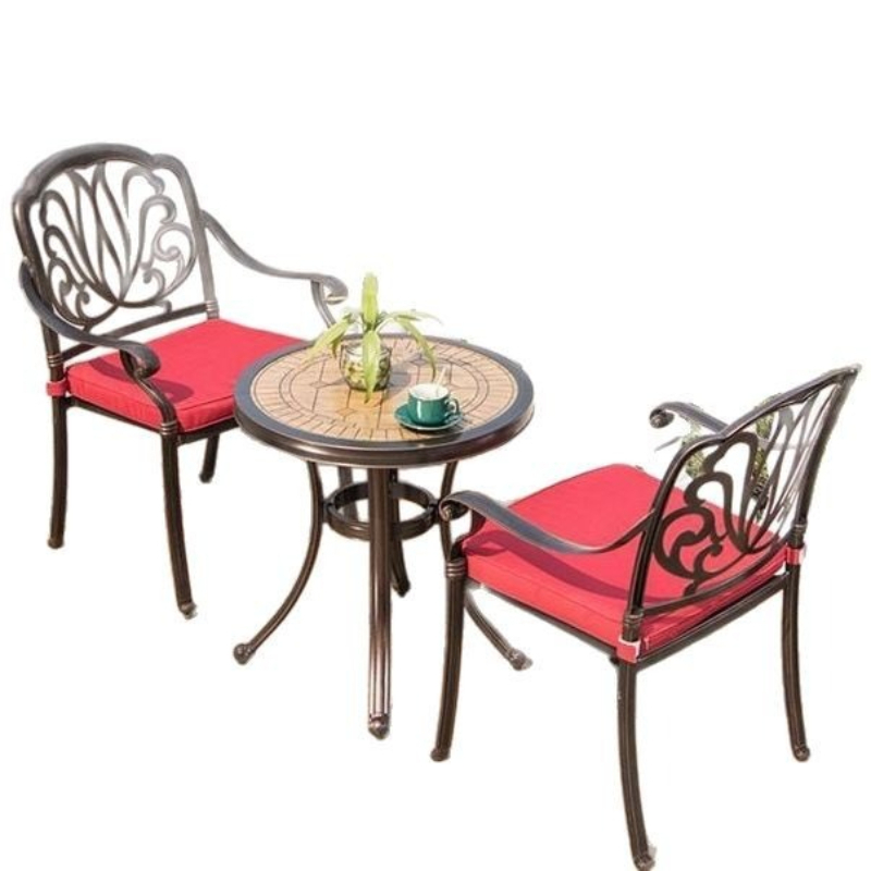 Outdoor Furniture One Piece - طاولة وكراسي من الألومنيوم المصبوب للحدائق،
