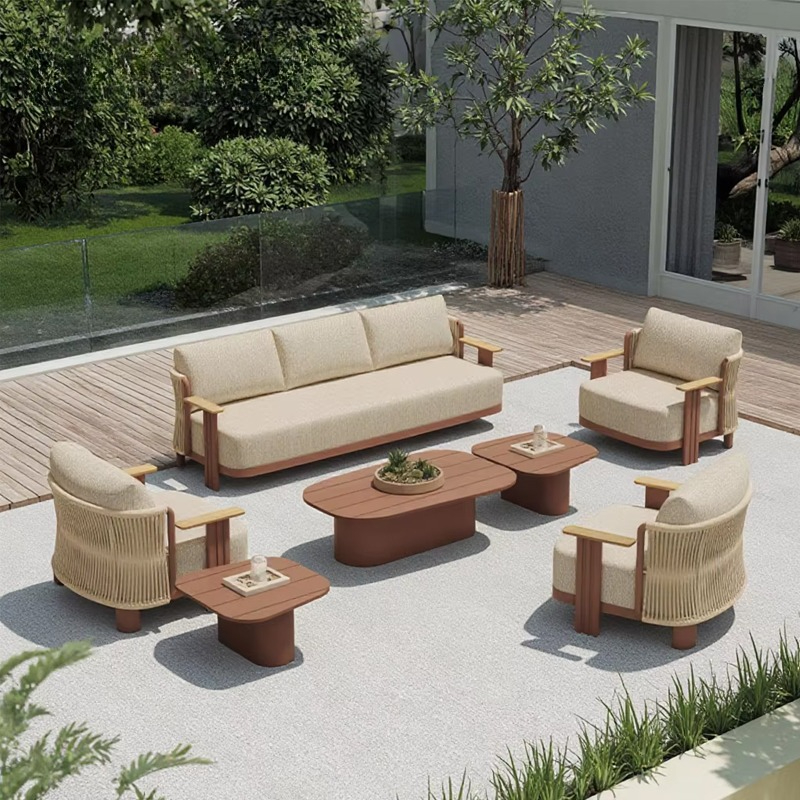 Outdoor Furniture L Shape - طقم أريكة خارجية للفلل السياحية، أثاث