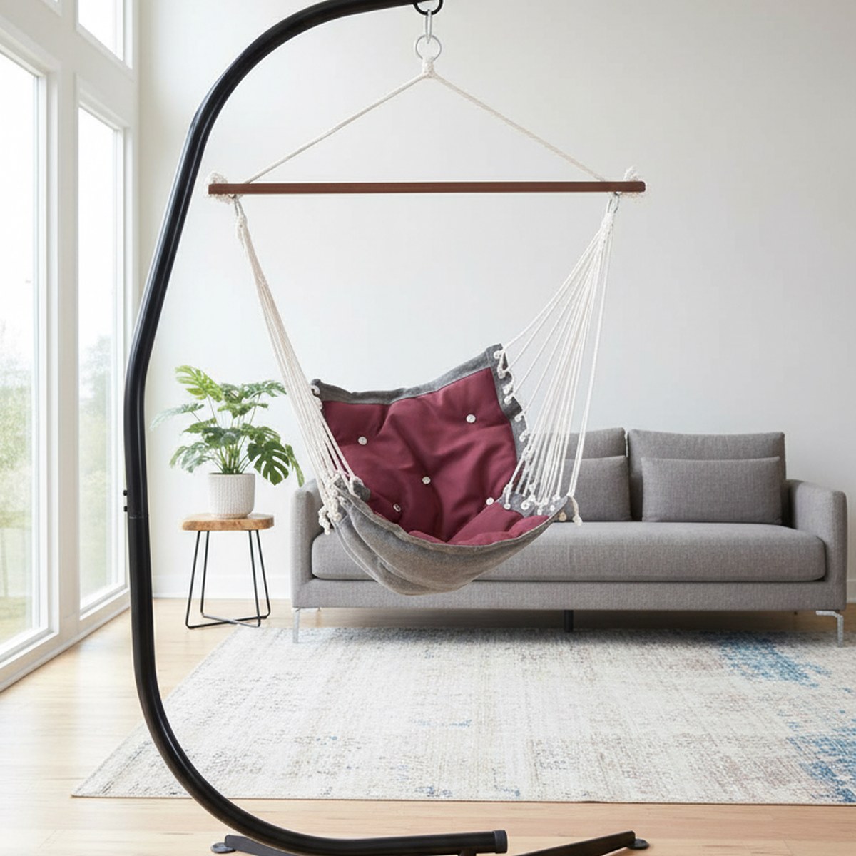 Hammock With Stand - حامل كرسي أرجوحة من الفولاذ المتين
