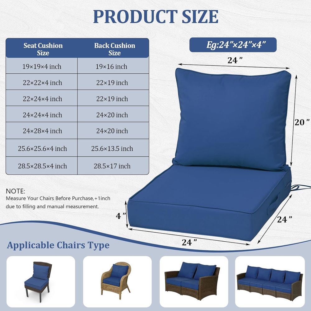 مجموعة من 4 وسائد مقاعد عميقة  - مراجعة Outdoor Furniture Waterproof وسعره