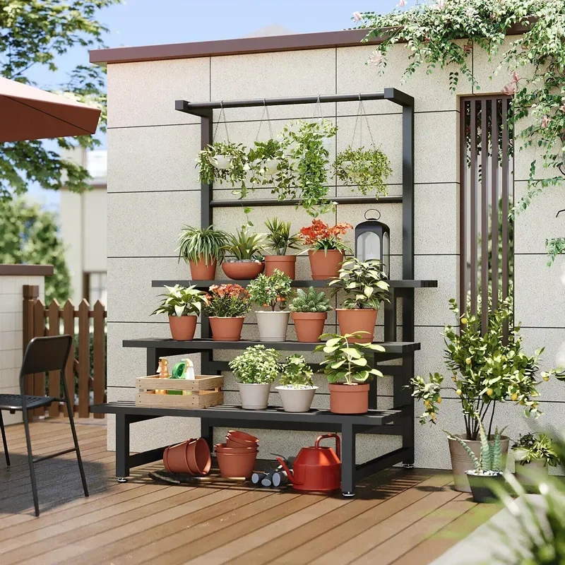رف عرض مصنع متدرج ، رف مربع مع - مراجعة Outdoor Furniture Black وسعره