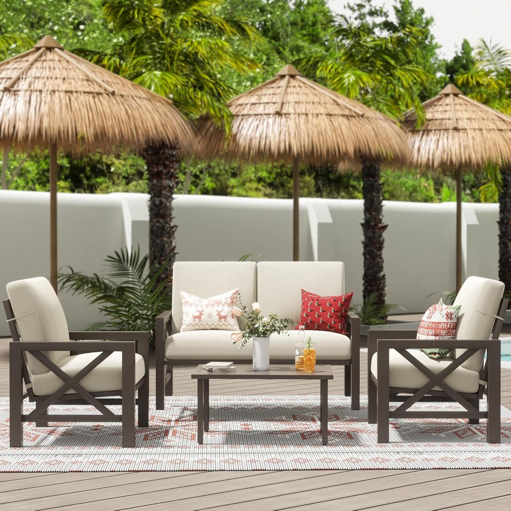 طقم فناء مكون من أربع قطع، أثا - مراجعة Outdoor Furniture One Piece وسعره
