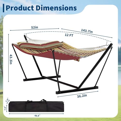 أرجوحة خارجية لشخصين مع حامل،  - مراجعة Hammock With Stand وسعره