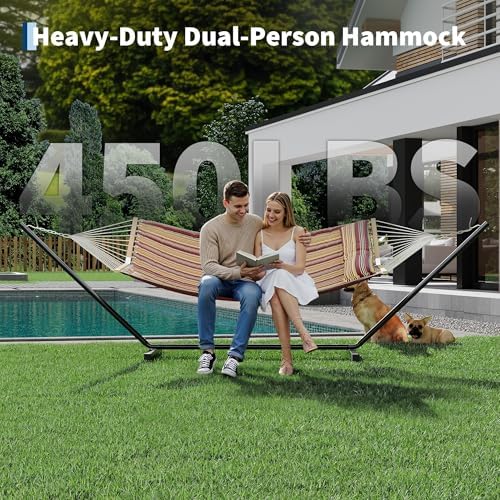 أرجوحة خارجية لشخصين مع حامل،  - مراجعة Hammock With Stand وسعره