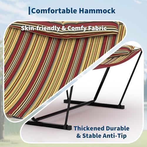 أرجوحة خارجية لشخصين مع حامل،  - مراجعة Hammock With Stand وسعره