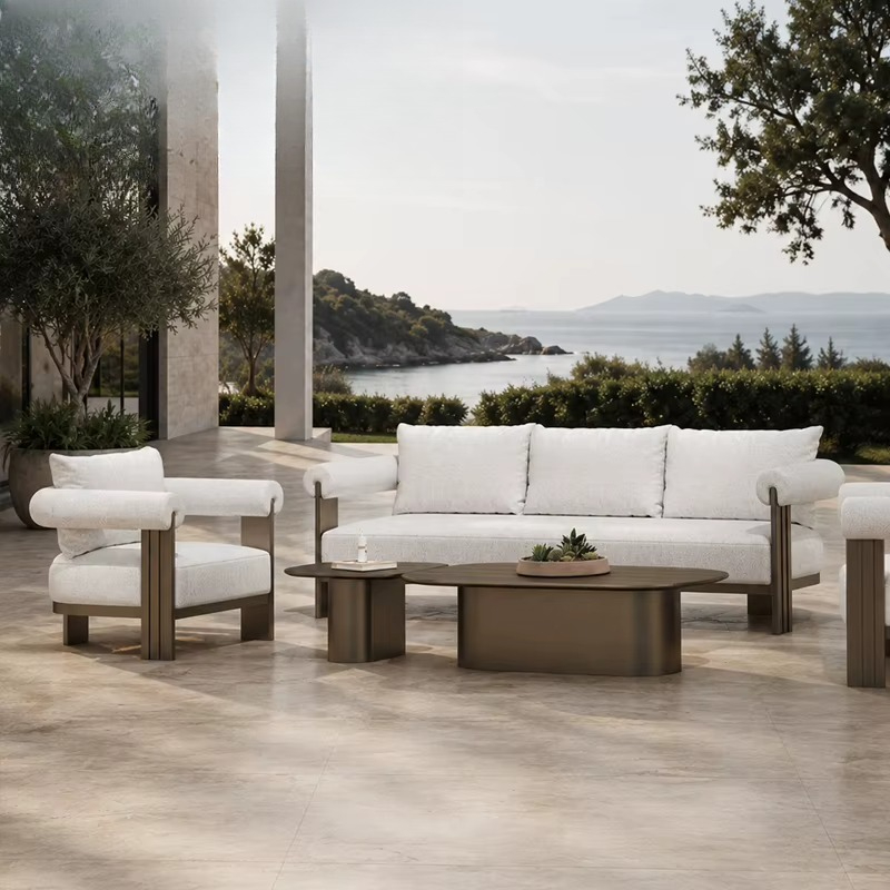 # طقم أريكة فاخر للفيلات، تصمي - مراجعة Outdoor Furniture L Shape وسعره