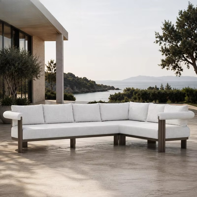 # طقم أريكة فاخر للفيلات، تصمي - مراجعة Outdoor Furniture L Shape وسعره