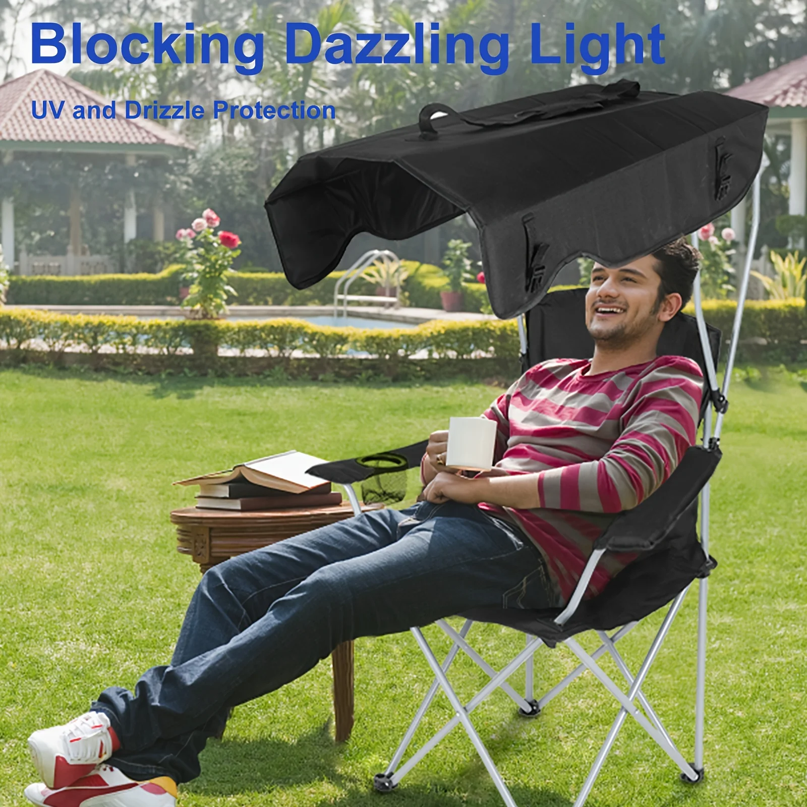 كرسي صالة مظلة مع حامل ، مظلة  - مراجعة Outdoor Furniture Sunbrella وسعره