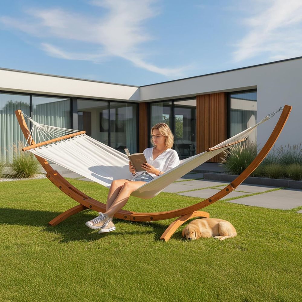 مجموعة أرجوحة مزدوجة مع حامل م - مراجعة Hammock With Stand وسعره