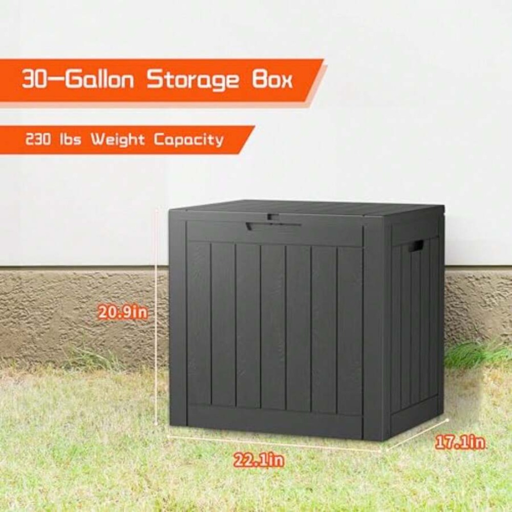 صندوق تخزين خارجي سعة 30 جالون - مراجعة Outdoor Furniture Black وسعره