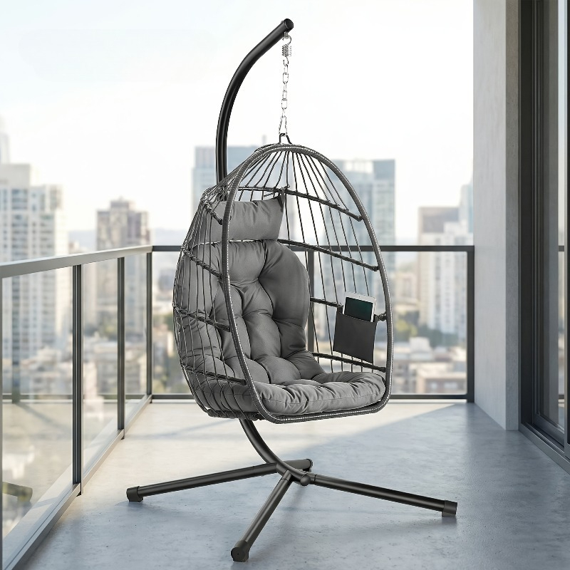 كرسي بيضاوي معلق مع حامل - سلة - مراجعة Hanging Egg Chair وسعره