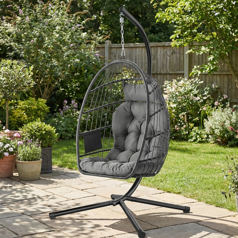 كرسي بيضاوي معلق مع حامل - سلة - مراجعة Hanging Egg Chair وسعره