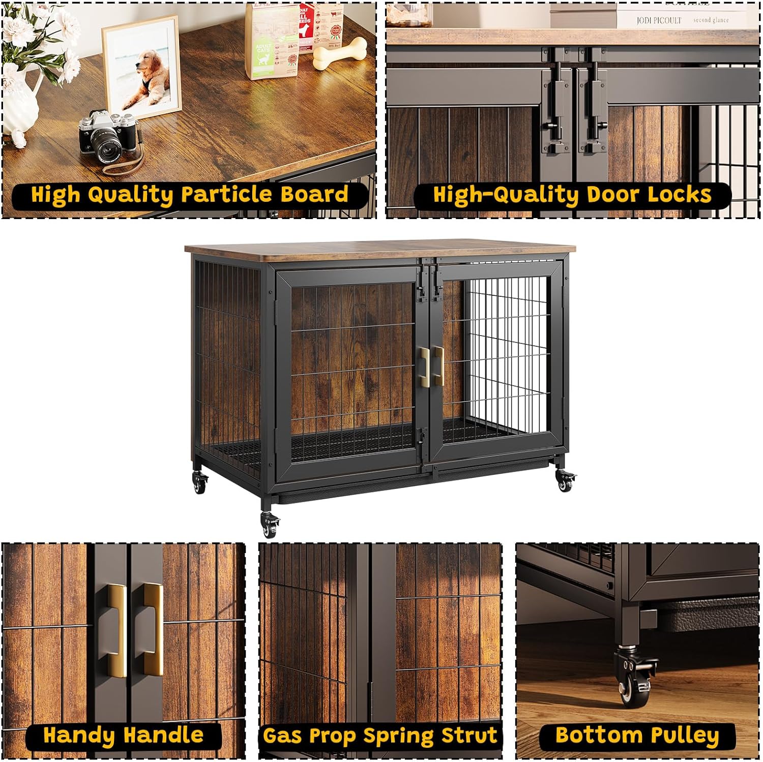 قفص خشبي للكلاب بطول 37.5 بوصة - مراجعة Outdoor Furniture Glides وسعره