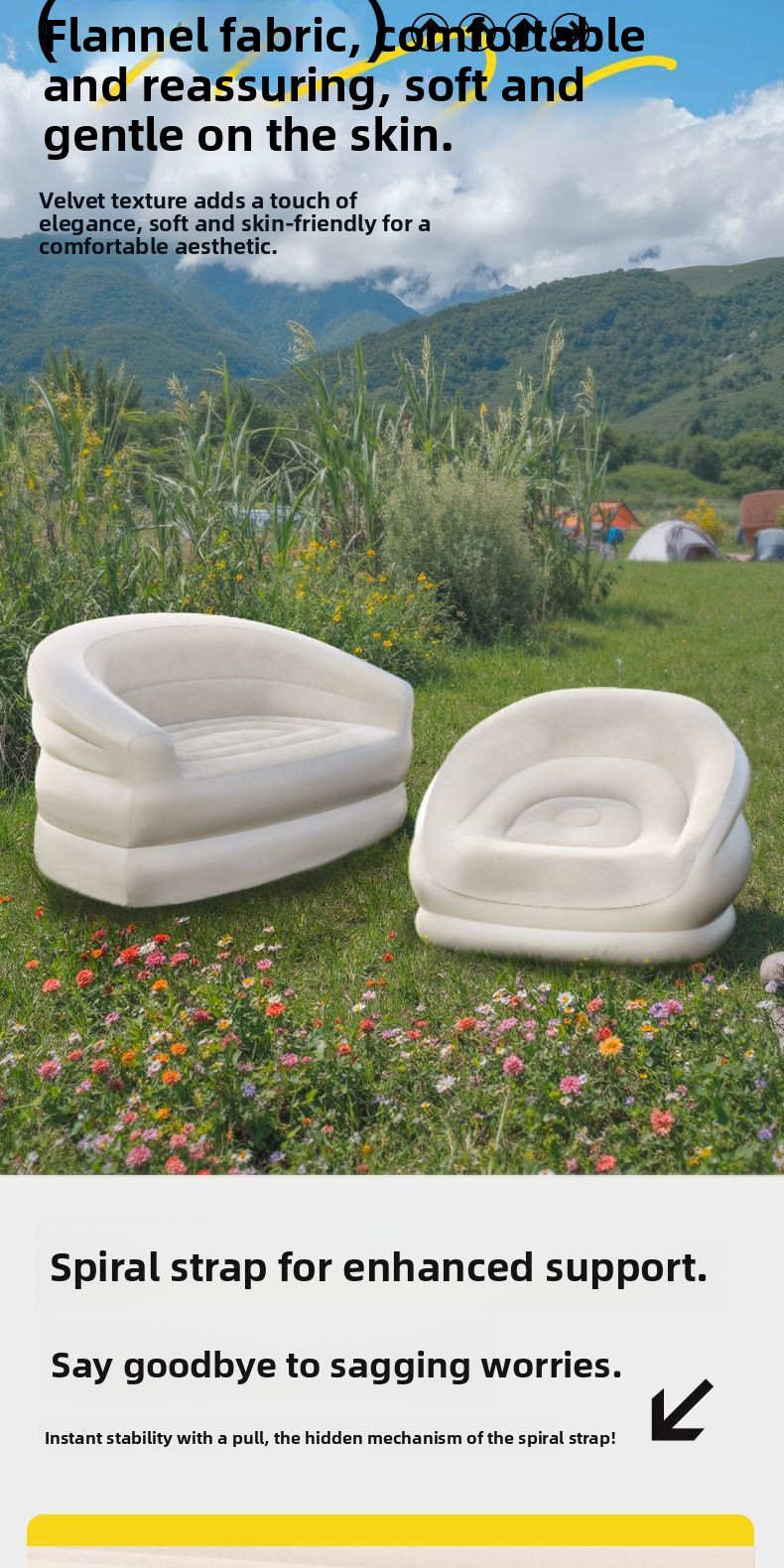 أريكة قابلة للنفخ محمولة للمخي - مراجعة Outdoor Furniture Design وسعره