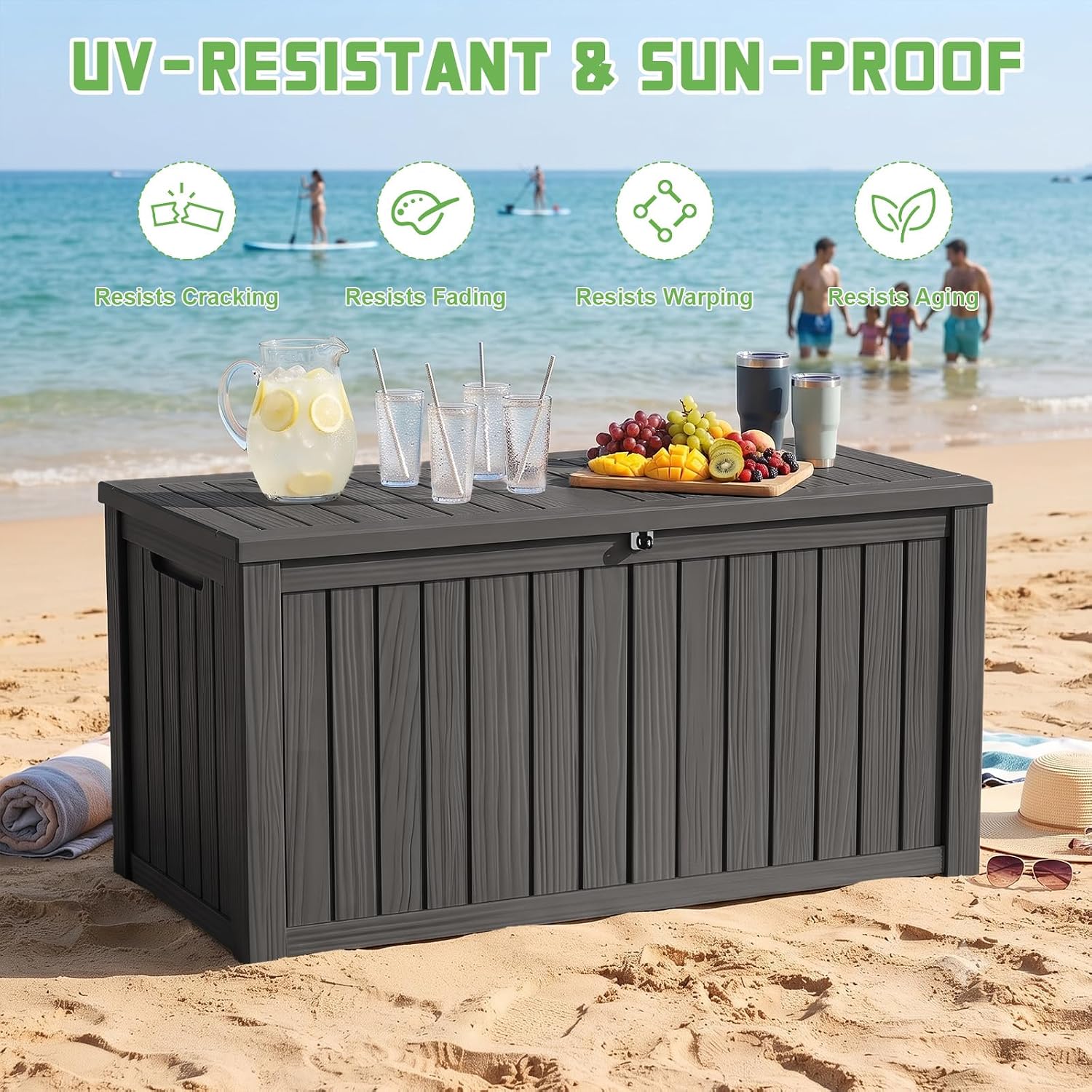 صندوق تخزين خارجي من الراتنج ب - مراجعة Outdoor Furniture Black وسعره