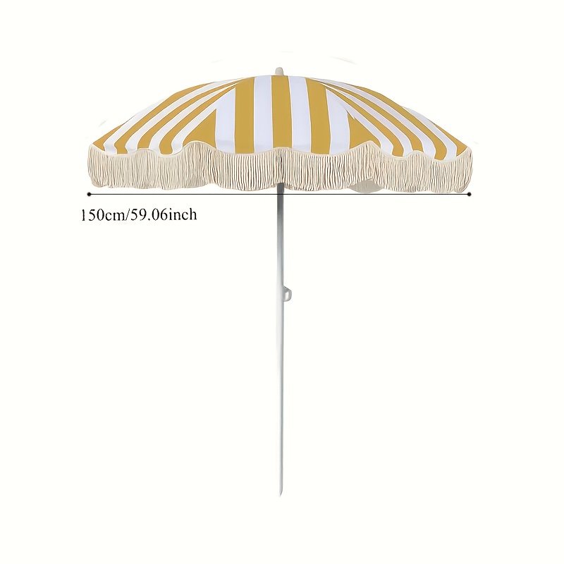 مظلة شاطئية مزخرفة بشراشيب، مظ - مراجعة Outdoor Furniture Sunbrella وسعره