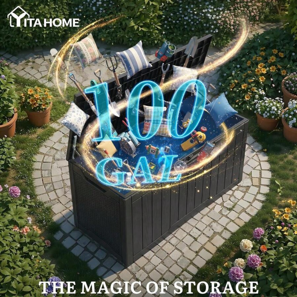 صندوق تخزين خارجي كبير بسعة 10 - مراجعة Outdoor Furniture Black وسعره