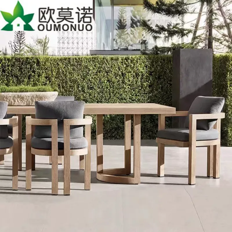 طقم طعام خشبي خارجي بتصميم نور - مراجعة Outdoor Furniture Dining Set وسعره