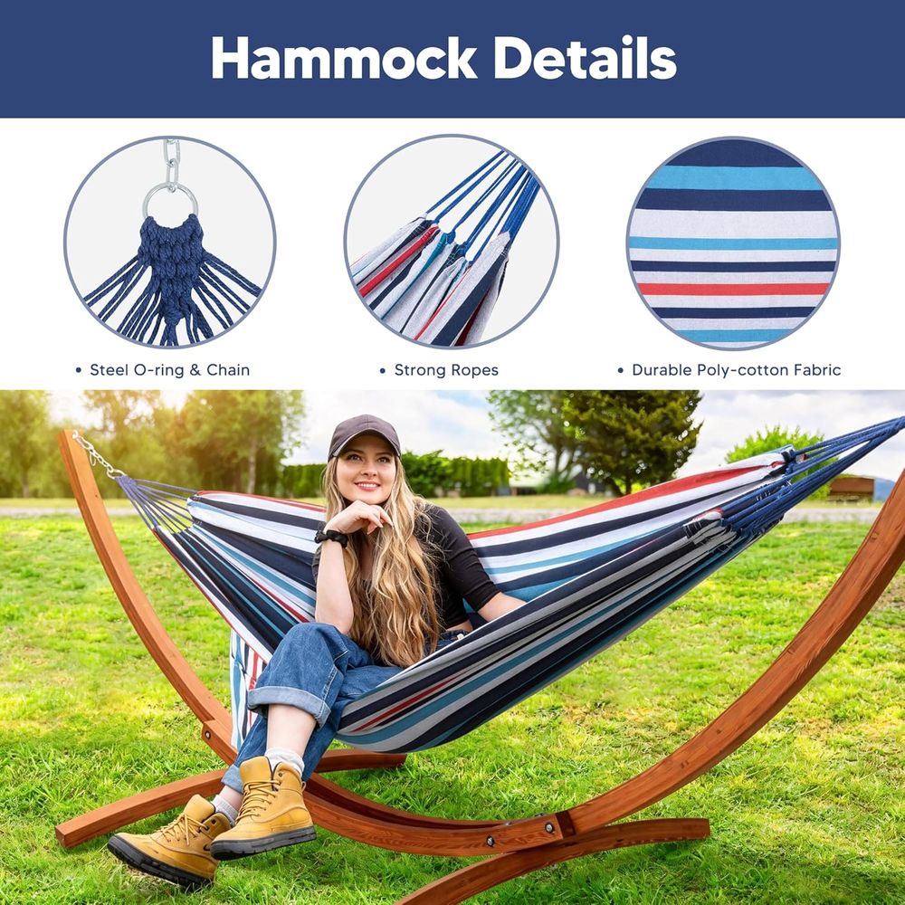 أرجوحة خارجية مع حامل متضمن، أ - مراجعة Hammock With Stand وسعره