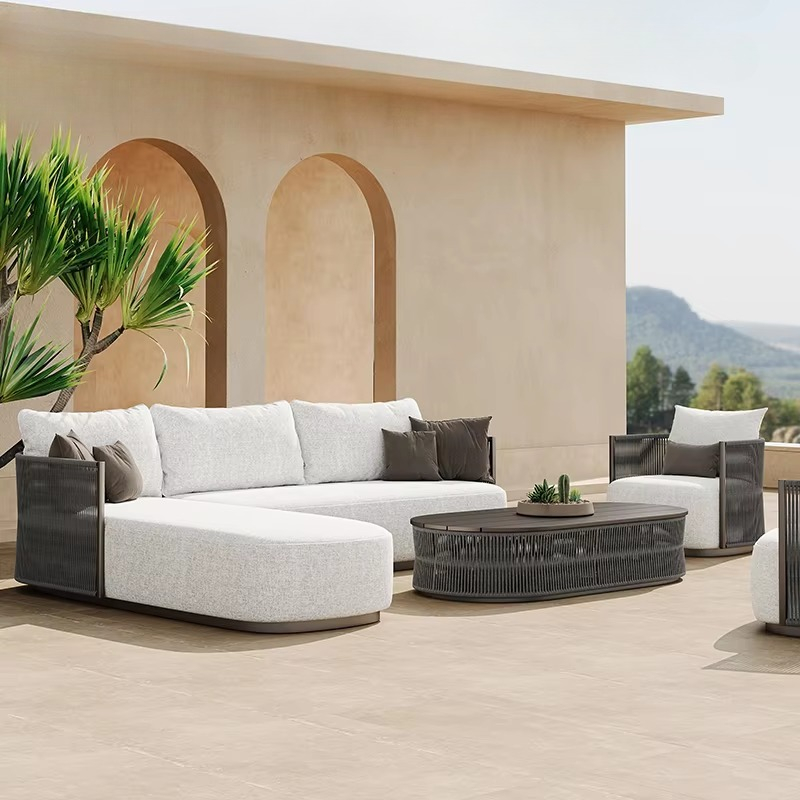مجموعة الفناء حديقة بركة حبل ا - مراجعة Outdoor Furniture L Shape وسعره