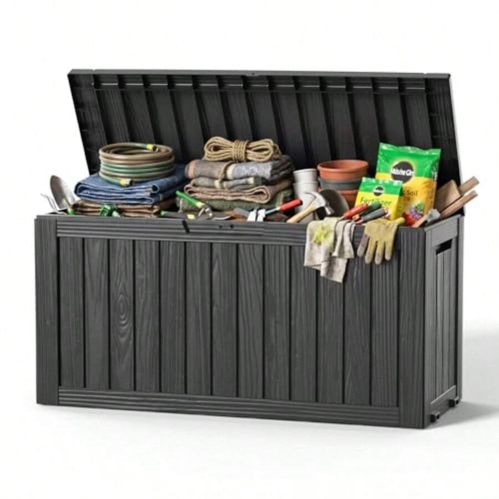 صندوق تخزين خارجي سعة 90 جالون - مراجعة Outdoor Furniture Black وسعره