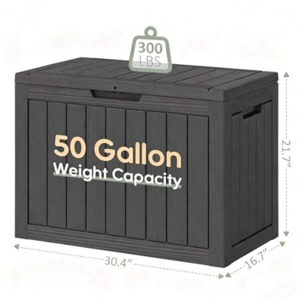 صندوق تخزين خارجي سعة 50 جالون - مراجعة Outdoor Furniture Black وسعره