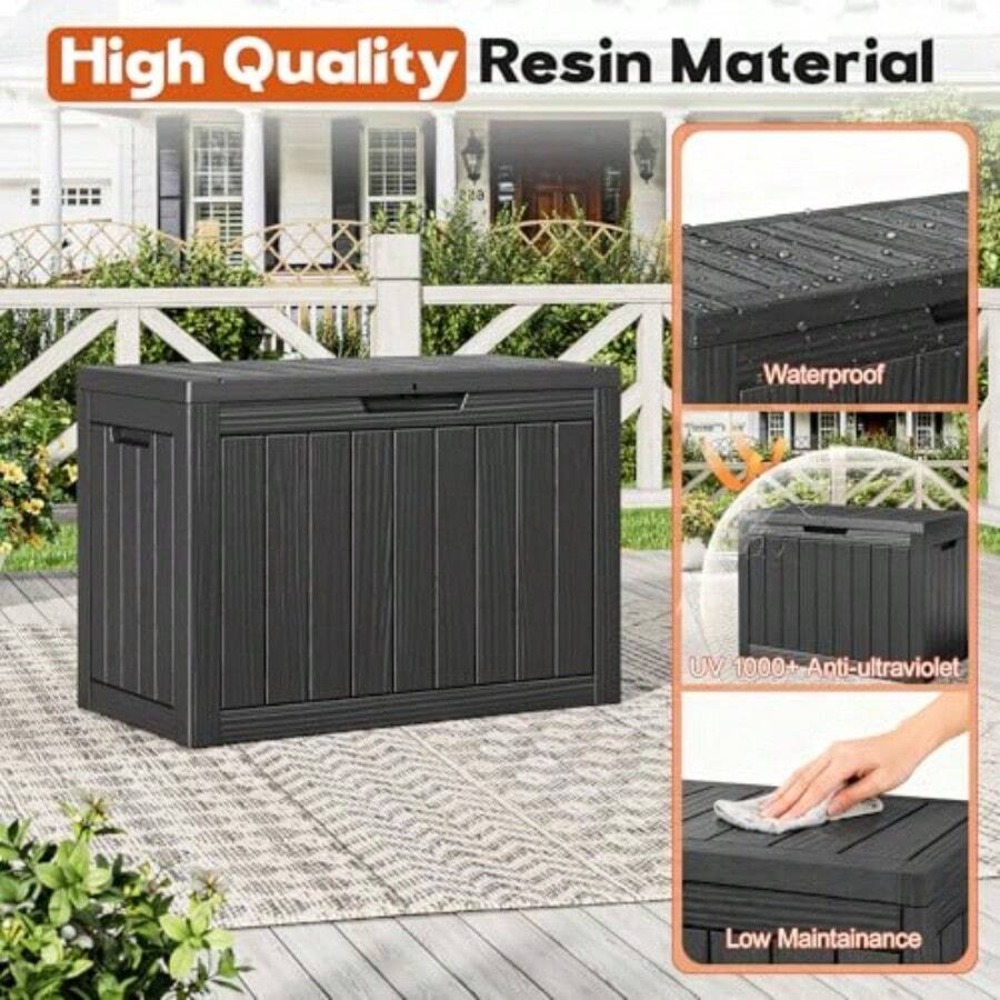 صندوق تخزين خارجي سعة 50 جالون - مراجعة Outdoor Furniture Black وسعره